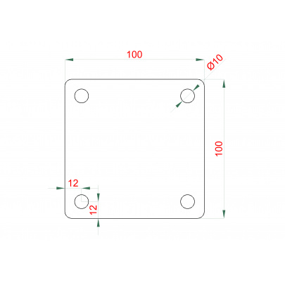 Platňa univerzálna 100x100x8mm, bez povrchovej úpravy