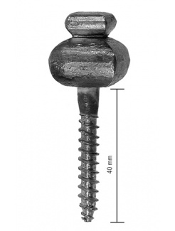 štvorhranná kovaná skrutka do dreva, pozinkovaná, závit 8mm, ø22, L 22mm, A 40mm