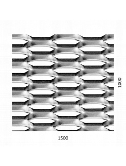 ťahokov Zn, kosoštvorcové oko: 44x12mm, mostík: 5mm (1500x1000x1.5mm), orientácia oka: rozmer oka 44mm je rovnobežná s rozmerom tabule 1500mm