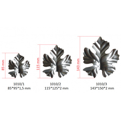 List hroznový 85x95 mm, 1.3mm