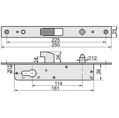 Profil 40x40x1,5mm H-2000mm so zámkom bez zapustenia