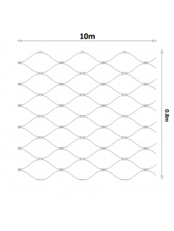 Lanková sieť, 0.8mx10m, oko 60x104mm, t-2mm, nerez AISI316