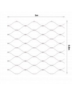 Lanková sieť, 0.8mx5m, oko 60x104mm, t-2mm, nerez AISI316