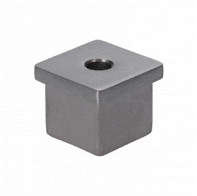 Ukončenie na jokel 30x30x2.0mm, s dierou ø8mm, brúsená nerez K320 /AISI304
