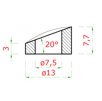 Podložka ø13mm na trubku ø42.4mm, brúsená nerez AISI304