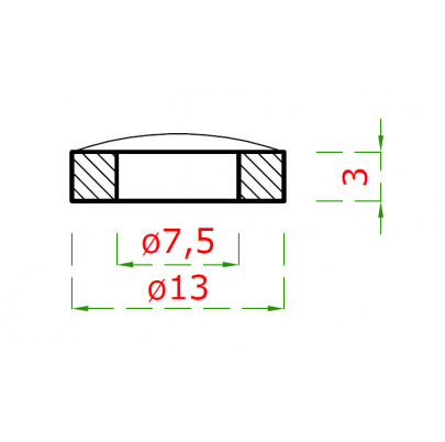 Podložka ø13mm na trubku ø42.4mm, brúsená nerez AISI304