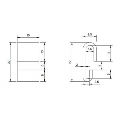 Lisovacie púzdro pre dve lanká 2-5mm, AISI316