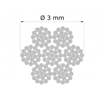 Nerezové lanko ø 3mm (7x19 dr.) /AISI316