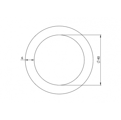 Krúžok d=6mm, d2=40mm, art.8229, A4/AISI316