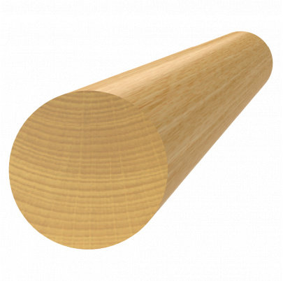 Drevený profil guľatý (ø 42mm /L:1000mm), materiál: buk, brúsený povrch bez náteru, balenie: PVC fólia