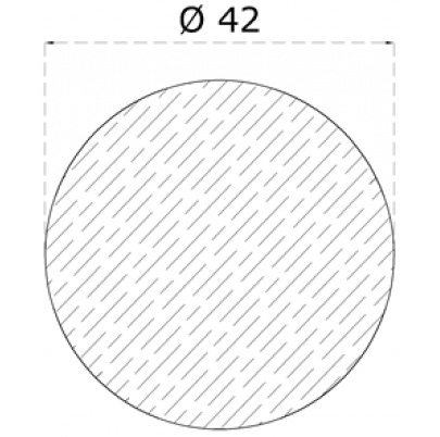 Drevený profil guľatý (ø 42mm /L:1000mm), materiál: buk, brúsený povrch bez náteru, balenie: PVC fólia