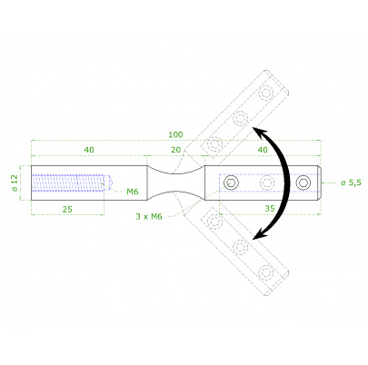 Úchyt pre nerezové lanko ø 5mm (100mm /ø 12mm), brúsená nerez K320 /AISI304