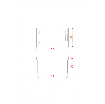 Ukončenie - zátka na jokel (50x30x2.0)mm brúsená nerez K320 /AISI304