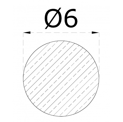Tyč kruhová ø 6mm, cena za 1ks(2m) kartáčovaná nerez /AISI304