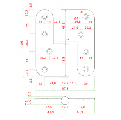 Pánty (ľavé), max. nosnosť: 80kg, brúsená nerez AISI304