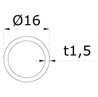 Trubka ø 16x1,5mm, cena za 1ks(1m), brúsená nerez K320/AISI304