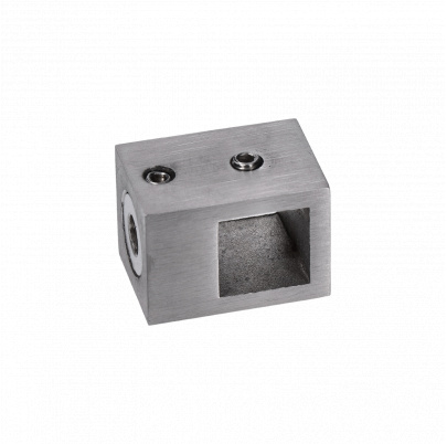 Držiak štvorhranného profilu 15x15mm, plochý, (30x22mm), brúsená nerez K320 /AISI304