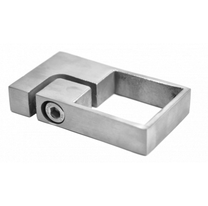 Úchyt skrutkovaný na bočné kotvenie stĺpu 40x40mm bez kotviacej platne, brúsená nerez K320 /AISI304