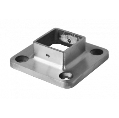 Príruba spodná (92x92mm) na jokel 40x40mm, brúsená nerez K320 /AISI304