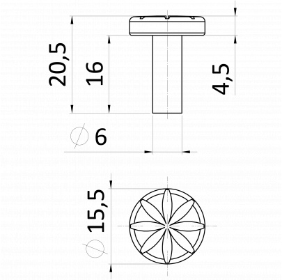 DOPREDAJ Nit ozdobný 20.5x16mm, ø 15.5mm