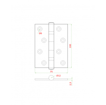 Nerezové pánty, max. nosnosť: 70kg, brúsená nerez AISI304