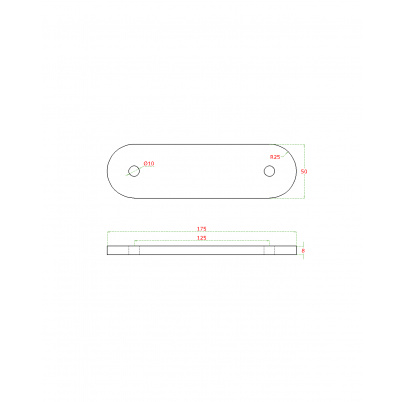Kotviaca platňa L-175mm, brúsená nerez AISI304