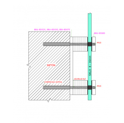 Kotviaca platňa L-175mm, brúsená nerez AISI304