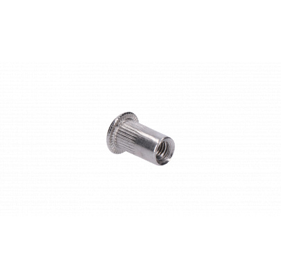AISI304 nitovacia matica M5, plochá, rýhovaný driek, L-10mm