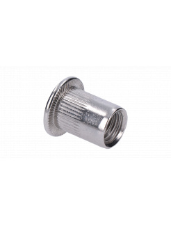 AISI304 nitovacia matica M12, plochá, rýhovaný driek, L-23mm