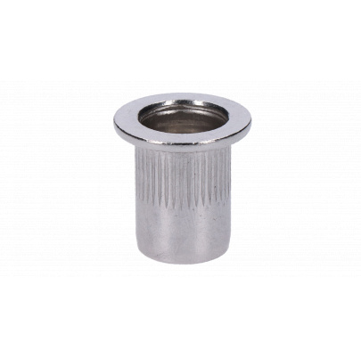 AISI304 nitovacia matica M12, plochá, rýhovaný driek, L-23mm