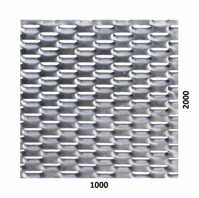 Ťahokov Fe, oko: 47x18mm, mostík: 8mm (1000x2000x1,5mm), orientácia oka: rozmer oka 47mm je rovnobežná s rozmerom tabule 1000mm