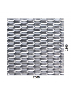 Ťahokov Fe, oko: 47x18mm, mostík: 8mm (2000x1500x1,5mm), orientácia oka: rozmer oka 47mm je rovnobežná s rozmerom tabule 2000mm