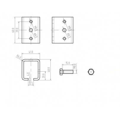 Spojka pre profil C920P závesného systému KVN gate systems