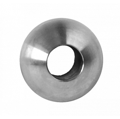 Guľa priechodná ø 25mm na trubku ø 12mm, otvor ø 12.2mm, brúsená nerez K320 /AISI304