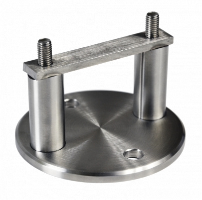 Úchyt na bočné kotvenie stĺpu ø 42.4mm, (kotviaca platňa ø 100 /6mm), brúsená nerez K320 /AISI304