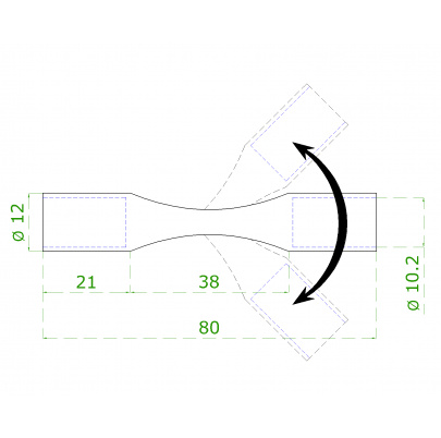 Spoj na ohnutie ø 10 mm (L: 80 mm), brúsená nerez K320 /AISI304