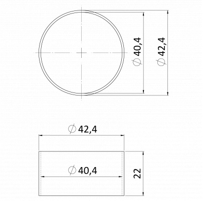 Spojka - jakel na trubku ø42.4mm, brúsená nerez K320 /AISI304