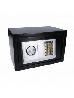 Nábytkový elektronický trezor (310x200x200mm), hrúbka: dverí 3mm, telo 1mm, vnútorné rozmery 305x140x195mm, farba: čierna