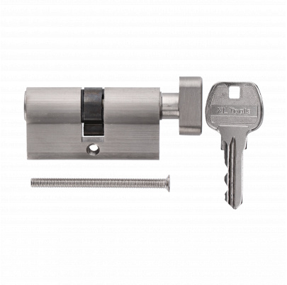 DOPREDAJ cylindrická vložka EURO 30/30mm s guľkou, niklová, 3 kľúče, skrutka M5x65mm