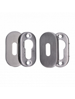 Oválna rozeta na dózickú vložku (62x32mm), bal.: 1 pár, brúsená nerez K320 /AISI304, spodná časť nerez