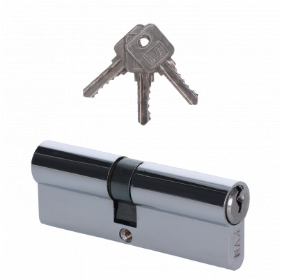 Cylindrická vložka EURO 30/50mm, niklová, 3 kľúče, skrutka M5x65mm