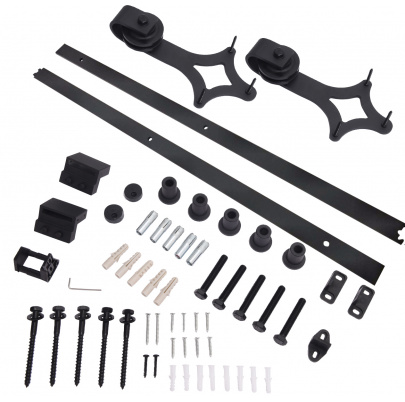 Systém pre závesne dvere, pozinkovaný, L 2000 mm, RAL 9005 matná čierna