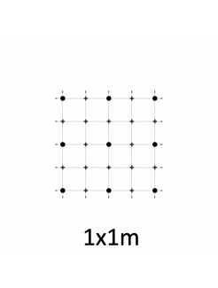 Montážna sada pre zelenú stenu - nerez, rozmer 1x1m. Set obsahuje: EB1-GW01 (9ks), PVC-LA4 (20ks), EB2-LA4 (15m), EB1-NX4 (16ks)