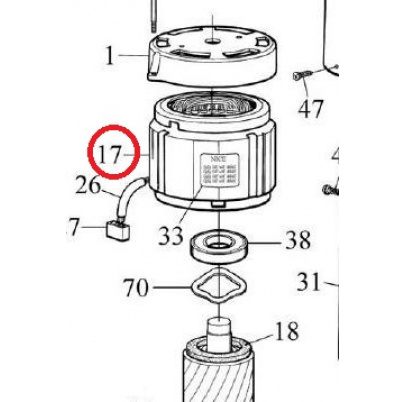 PEDS671R02.4650 stator 110x66h50 230V pre Robo1000/Thor - len v kite PRRO01