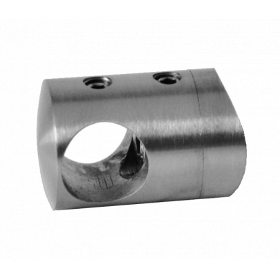 Držiak tyče ø 14mm na trubku ø 42.4mm (30x22mm), brúsená nerez K320 /AISI304