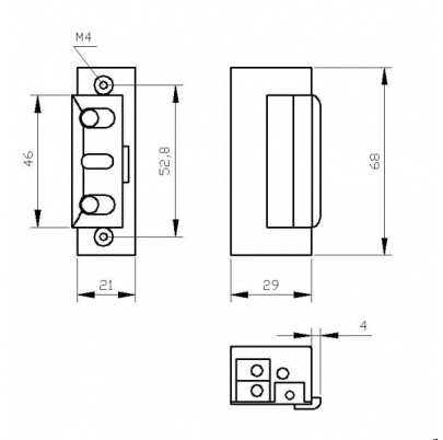 Elektrozámok pre doraz KZK300, 8-12V AC/DC
