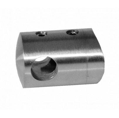 Držiak tyče ø 10mm na trubku ø 42.4mm (30x22mm), brúsená nerez K320 /AISI304