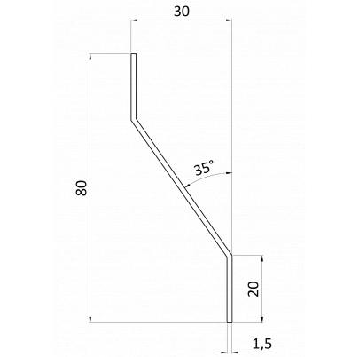 Z-profil-lamela 2000mm, pozinkovaný plech
