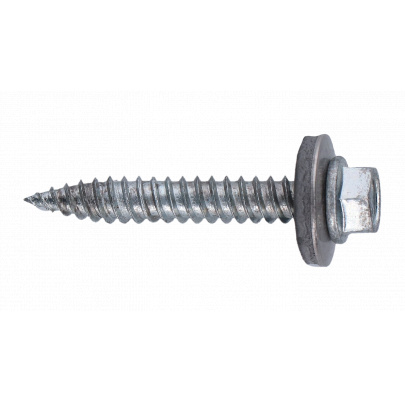Samozávrtná skrutka bimetalová, 6x38mm, s podložkou s priemerom 16mm, pre plechy do 2mm