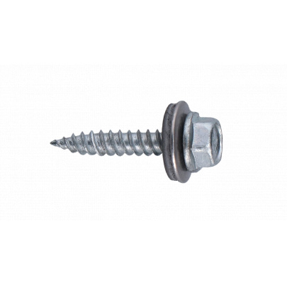 Samozávrtná skrutka bimetalová, 4.5x25mm, s podložkou s priemerom 14mm, pre plechy do 2mm